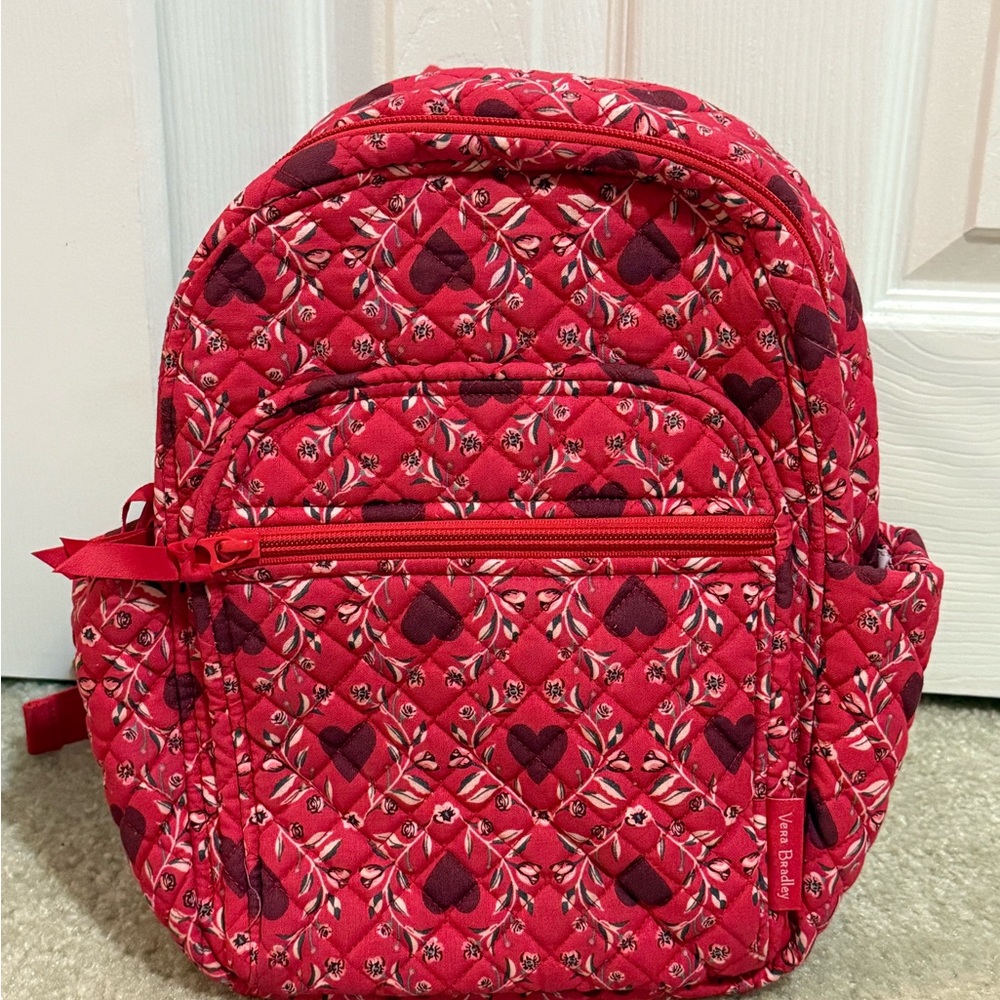 Vera Bradley Heart Patterned Red Small Backpack